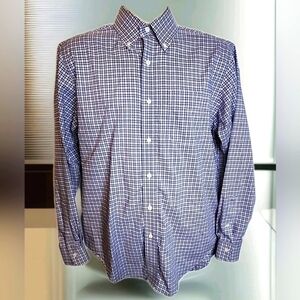 125 Lauren Ralph Lauren Dress Shirt Size 15 1/2 34-35 100% Cotton Blue White